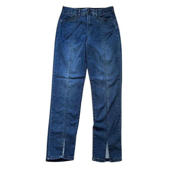 DEMOCRACY Midrise Ab Technology Front Seamed Slit Ankle Sculpting Denim Jean 4 - Picture 1 of 9